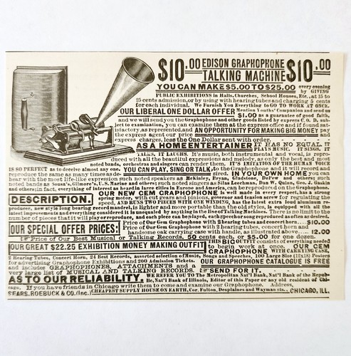 Edison graphophone talking - edison,
